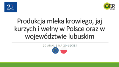 Produkcja mleka krowiego, jaj kurzych i wełny w Polsce oraz w województwie lubuskim