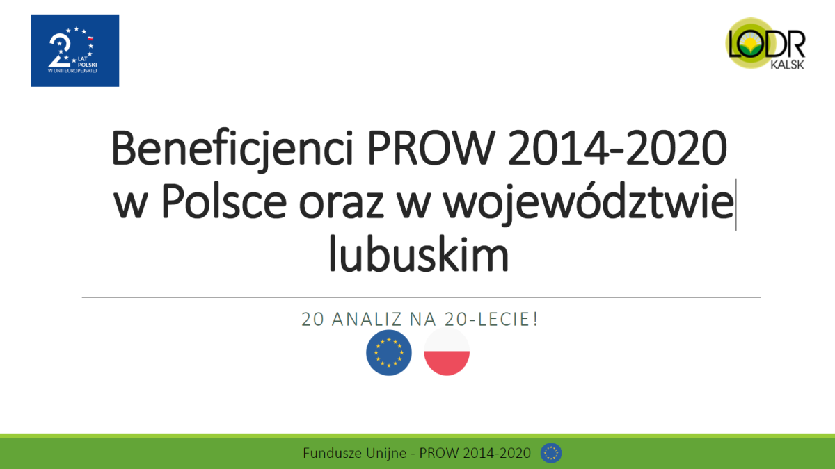 Beneficjenci PROW 2014-2020 w Polsce oraz w województwie lubuskim