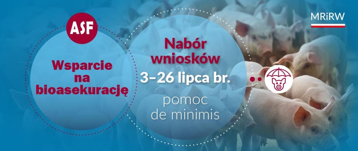 Od dzisiaj można składać wnioski o wsparcie na bioasekurację – pomoc de minimis