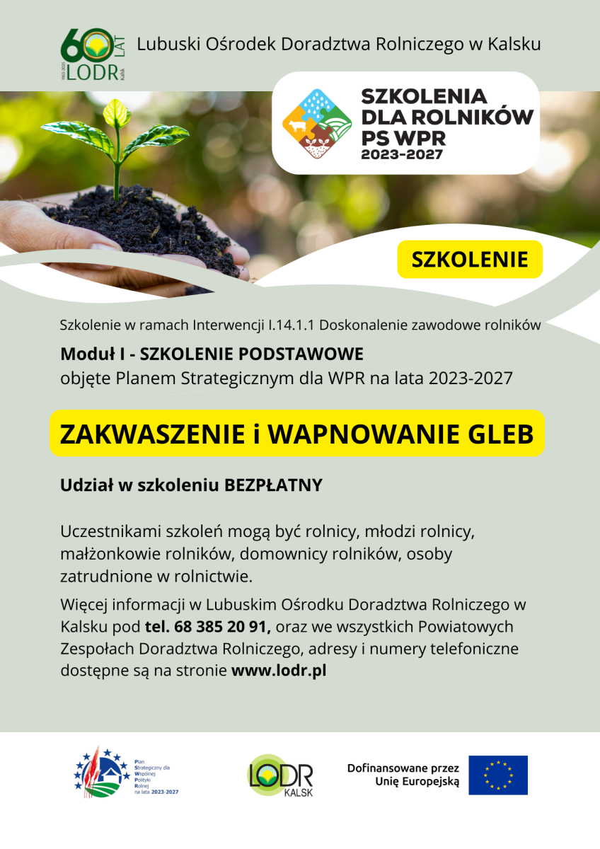 Szkolenia dla rolników PS WPR - Doskonalenie zawodowe rolników