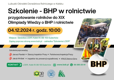 Szkolenie BHP w rolnictwie