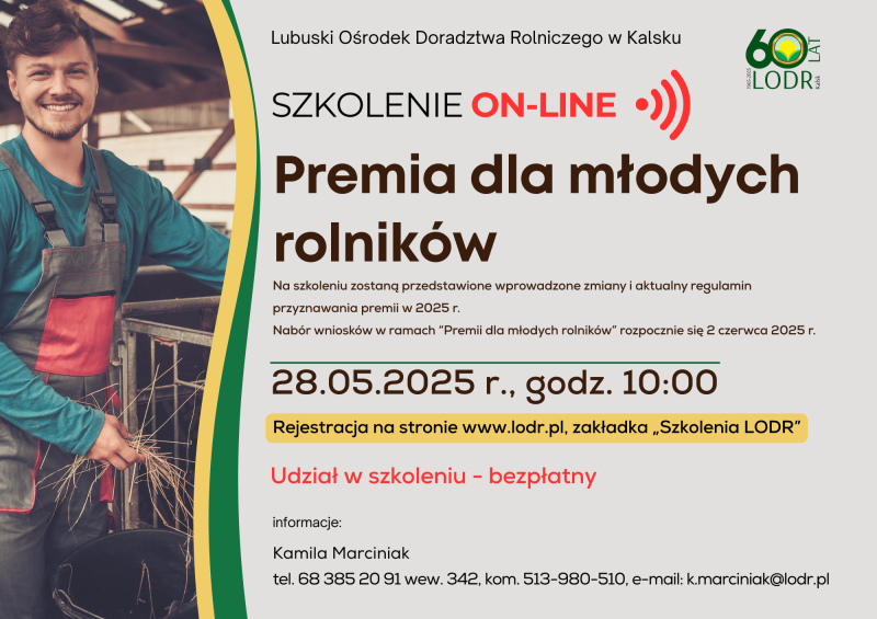 Szkolenie on-line - Premia dla młodych rolników